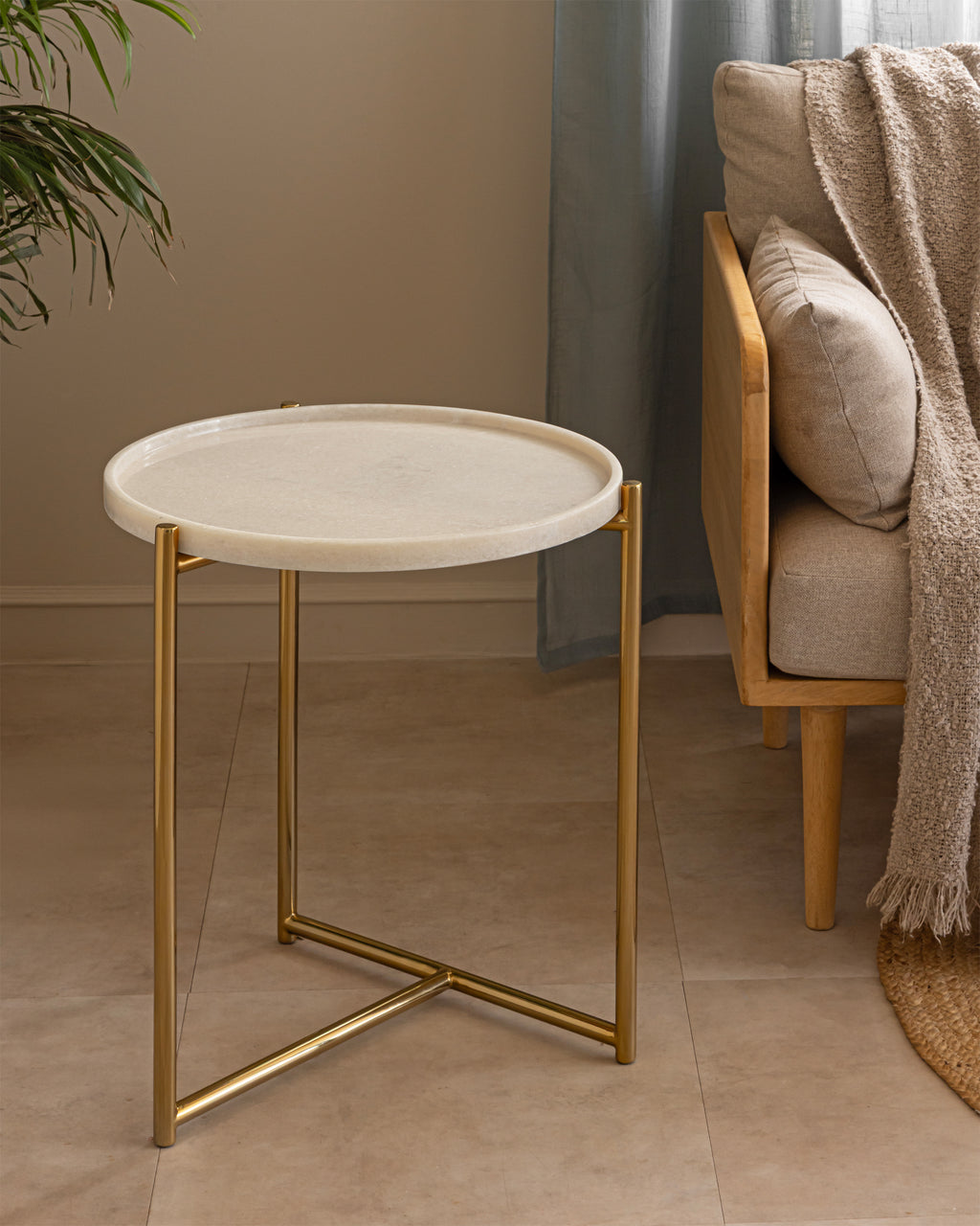 Tri Metal Table - Brass Gold
