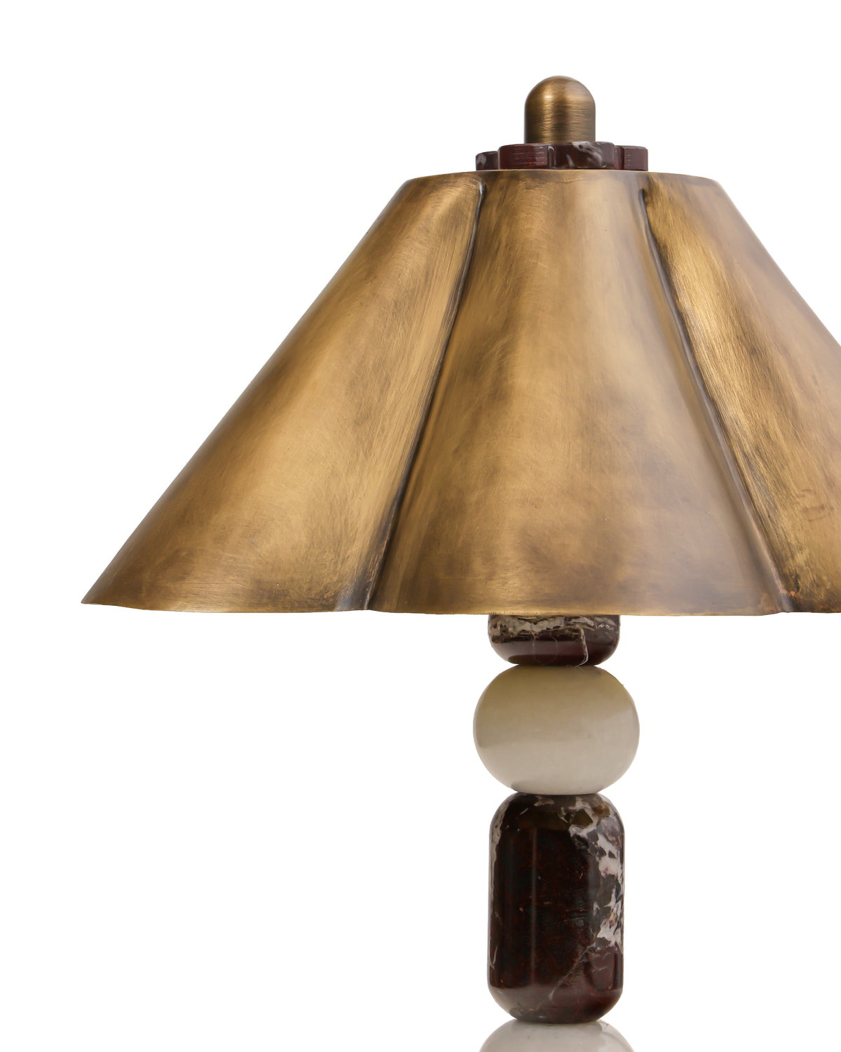 Totem I - Lavente | Cordless Rechargeable Table Lamp in Stone & Antique Brass